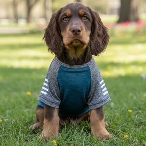 Pet Life Teal & Gray Athletic Dog Tee (DG4) NWOT